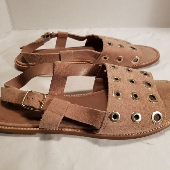 J. Crew Tan Leather Sandals Sz 10 - Picture 3 of 8